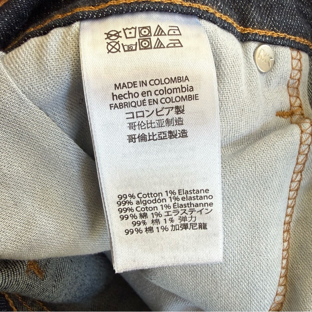 Michael Kors Grant Classic Fit Dark Wash Denim Jeans Modern Preppy Quiet Luxury - Picture 8 of 12